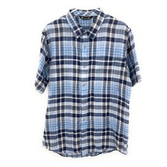 Travis Mathew Men’s Plaid Short Sleeve Button Up Shirt Sz XL - Picture 1 of 5
